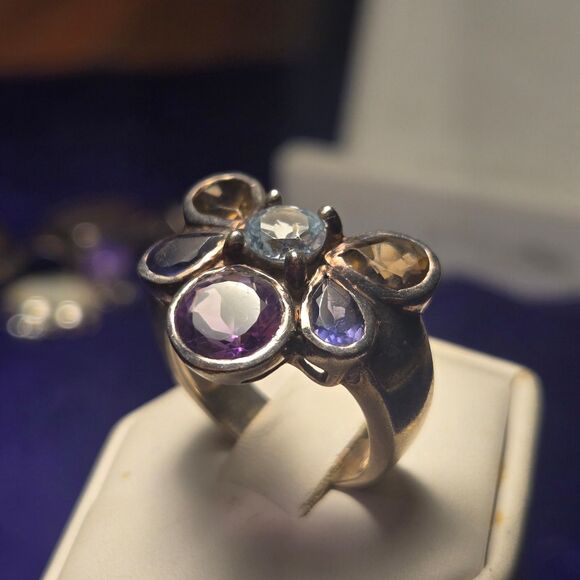 Vintage Sterling Silver 925 Ring Sz 8 - Picture 2 of 4